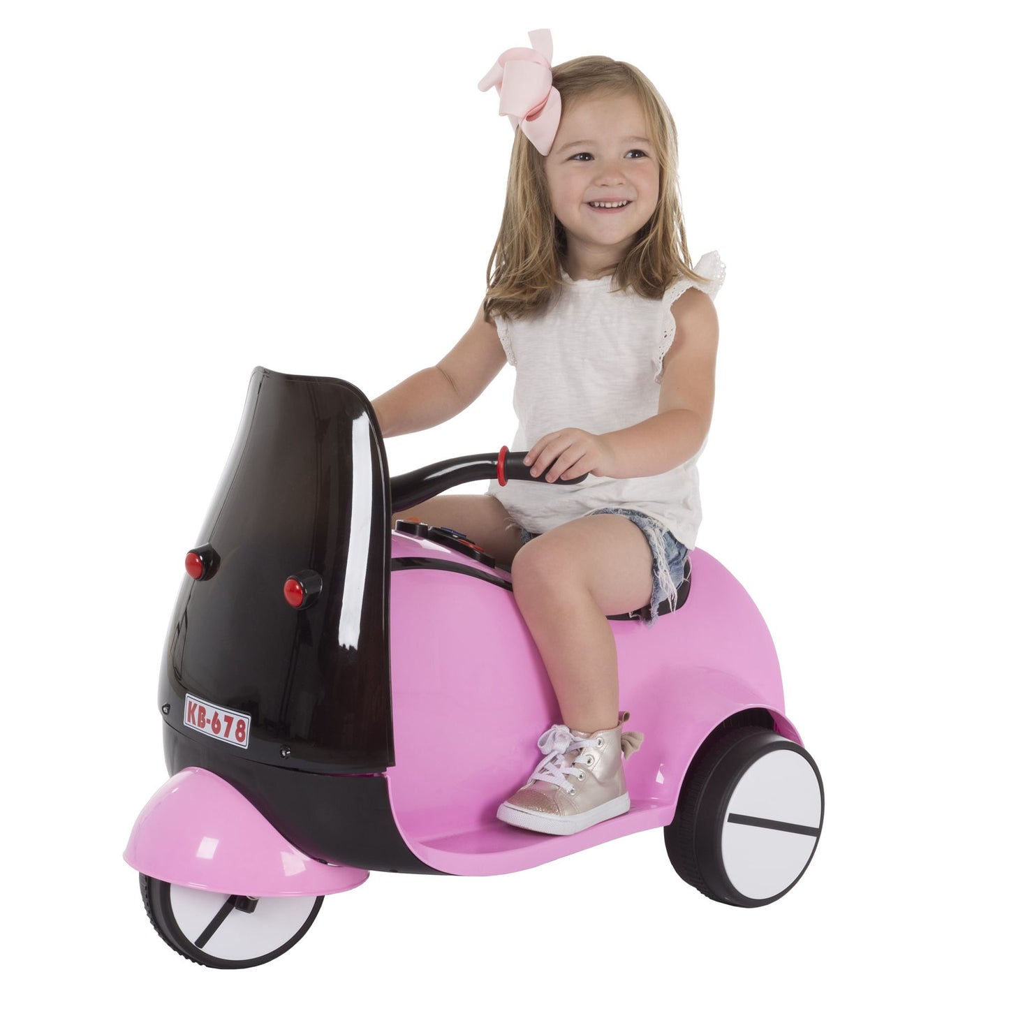 Ride on Toy, 3 Wheel Motorcycle Euro Trike for Kids by Lil Rider Battery Powered Ride on Toy for Boys and Girls, 2 to 5 Years Old Pink
