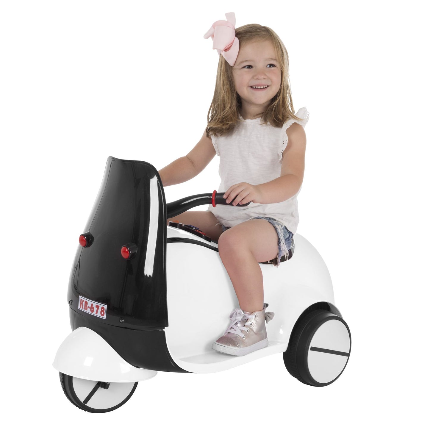 Ride on Toy, 3 Wheel Motorcycle Euro Trike for Kids by Lil Rider Battery Powered Ride on Toy for Boys and Girls, 2 to 5 Years Old White