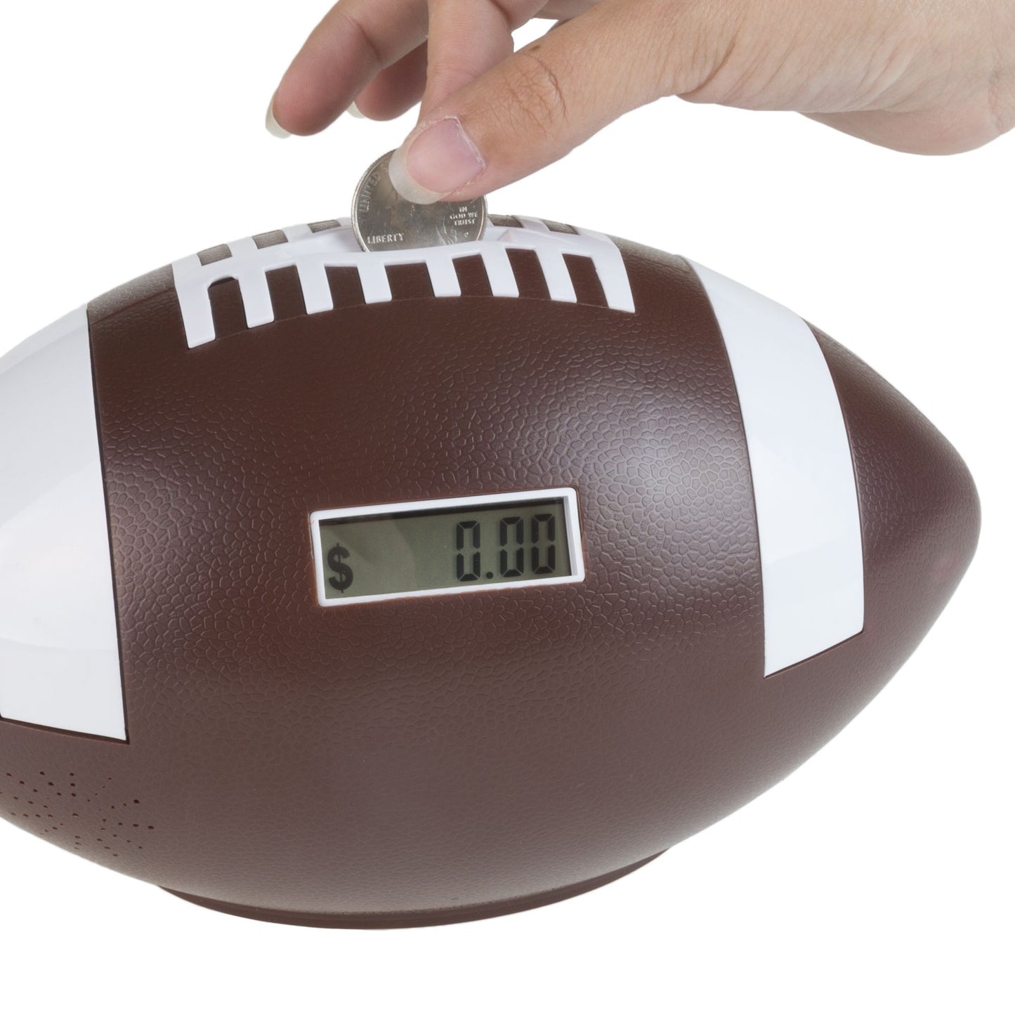 Football Coin Counting and Saving Piggy Bank with Digital Counter for Kids, Boys and Girls by Hey! Play!