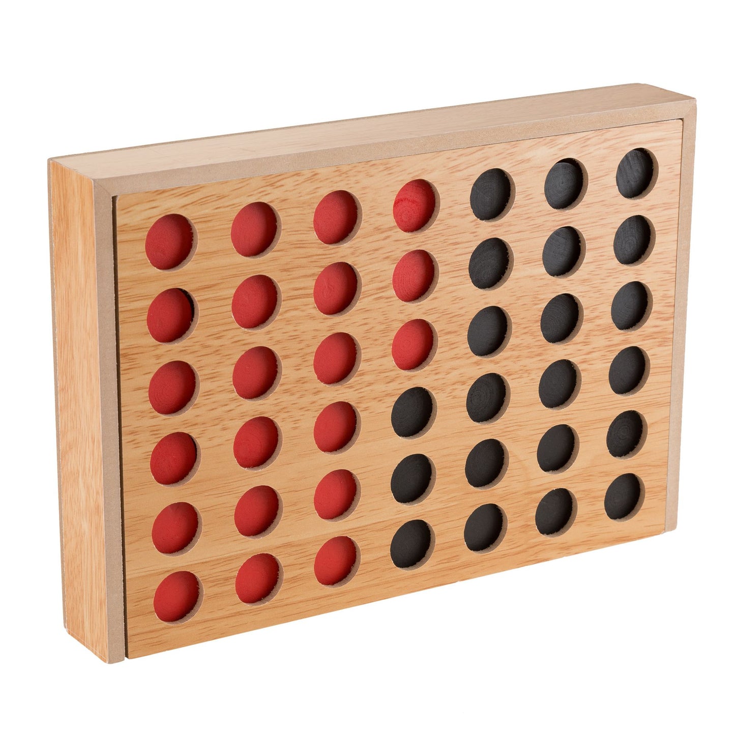 Classic Four in a Row Game Wooden Travel Board Game for Adults, Kids, Boys and Girls by Hey! Play!