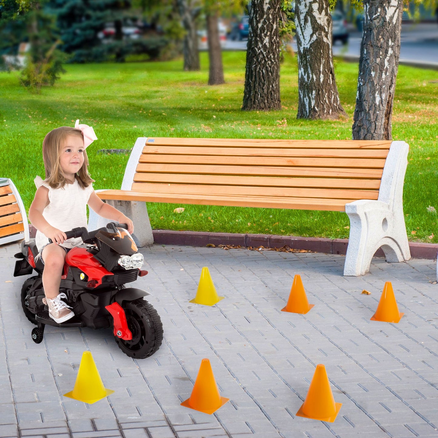 Traffic Safety Cones, Set of 15- Plastic, Colorful, Flexible for Kids Indoor and Outdoor Games, Sports Training, Driving, or Barriers by Hey! Play!