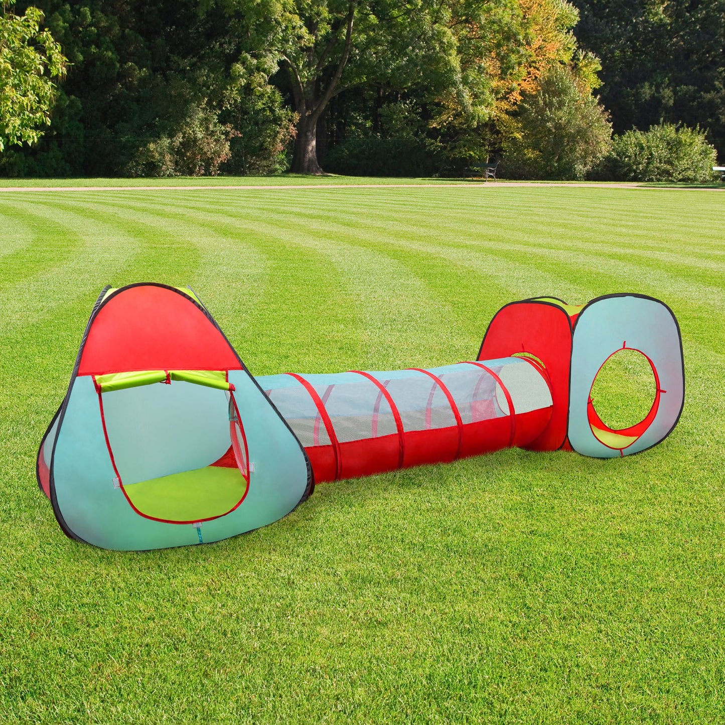 Kids Tent, Cube, and Tunnel- Pop Up Girls and Boys Playhouse Hut for Indoor/Outdoor, Colorful Playroom Toy- Foldable with Carrying Bag by Hey! Play!