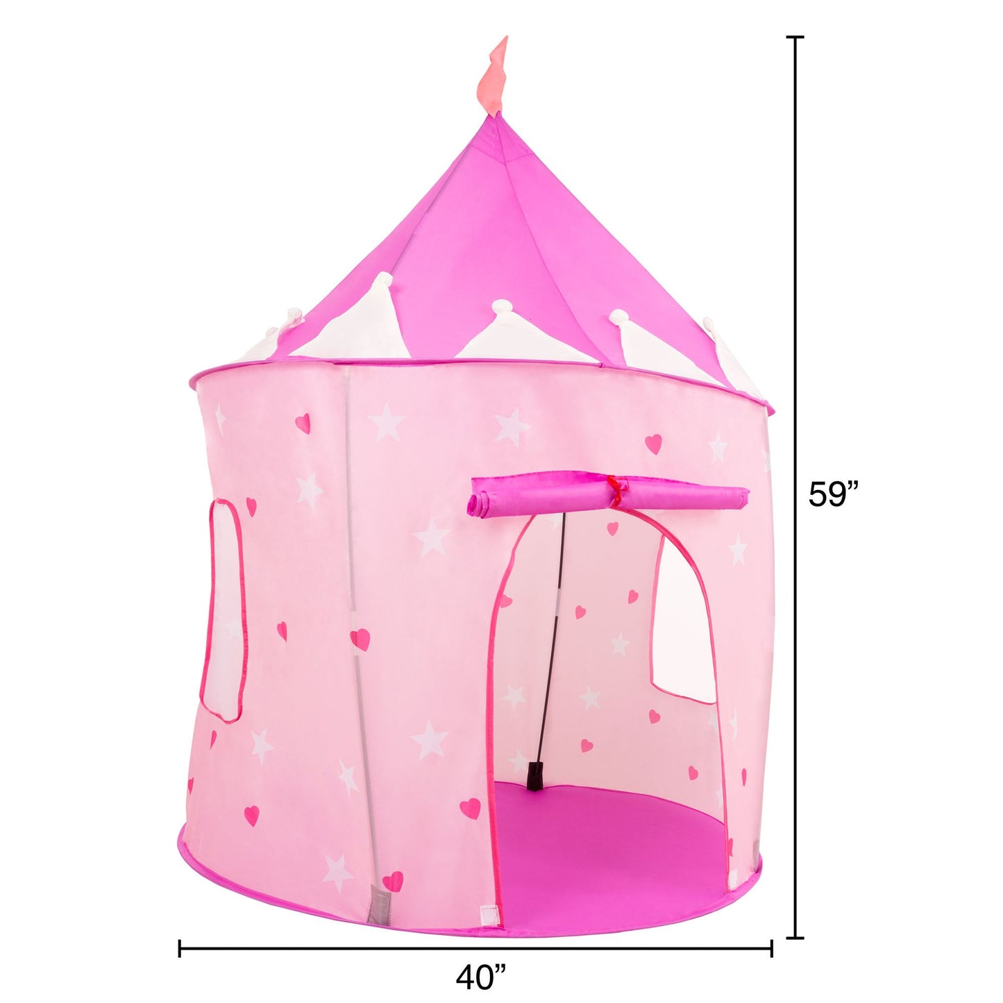 Kids Play Tent, Princess Castle- Pop Up Girls Playhouse Hut for Indoor/Outdoor, Pink Playroom Toy- Foldable with Carrying Bag by Hey! Play!