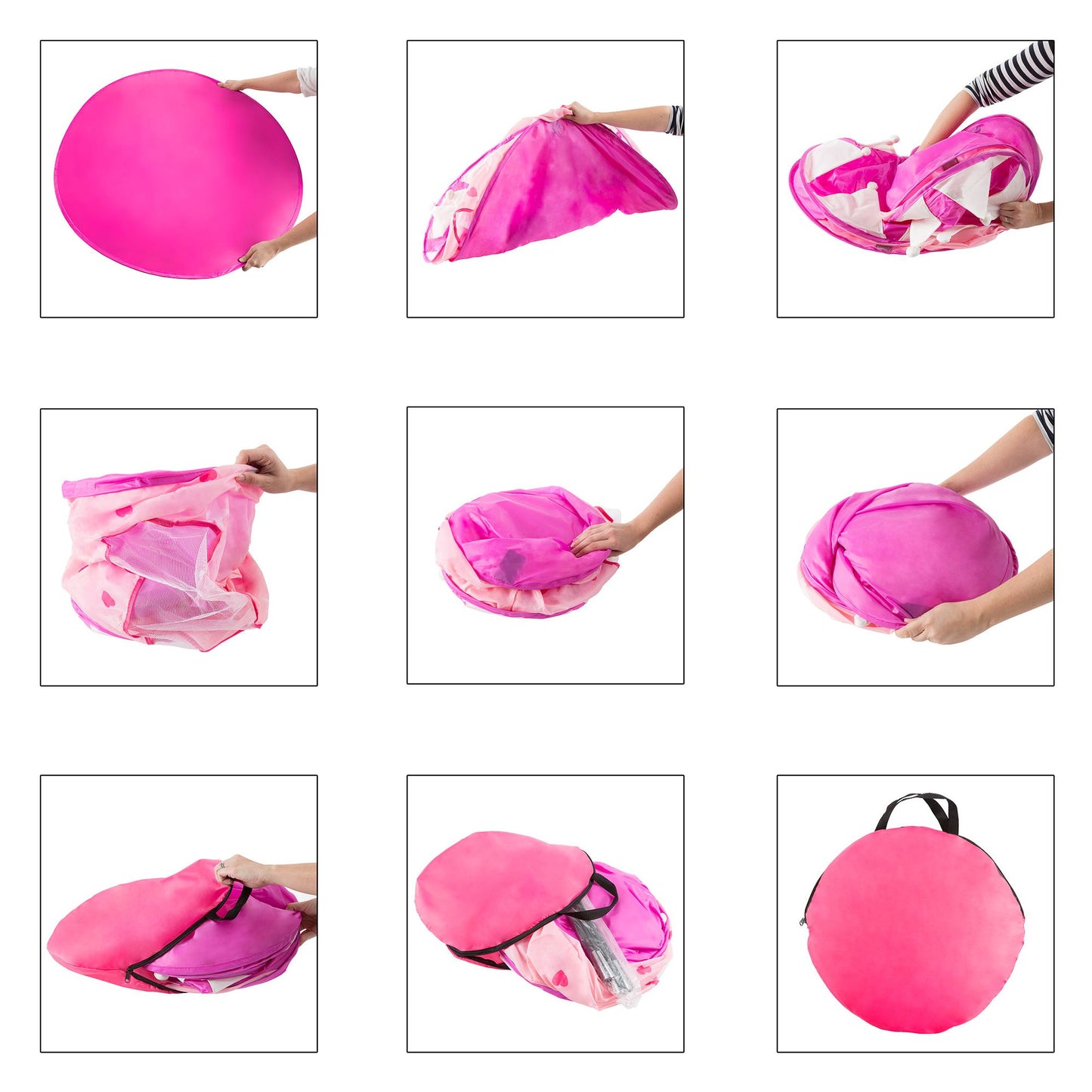 Kids Play Tent, Princess Castle- Pop Up Girls Playhouse Hut for Indoor/Outdoor, Pink Playroom Toy- Foldable with Carrying Bag by Hey! Play!