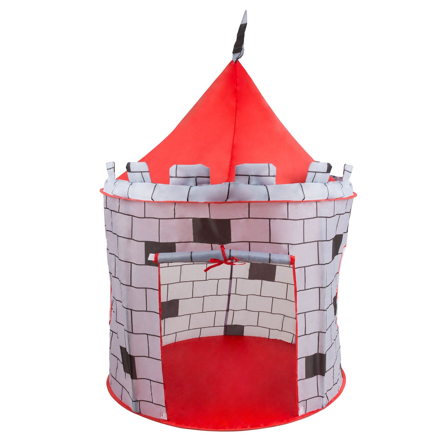 Kids Play Tent, Knight Castle- Pop Up Boys Playhouse Hut for Indoor/Outdoor, Red and Gray Playroom Toy- Foldable with Carrying Bag by Hey! Play!