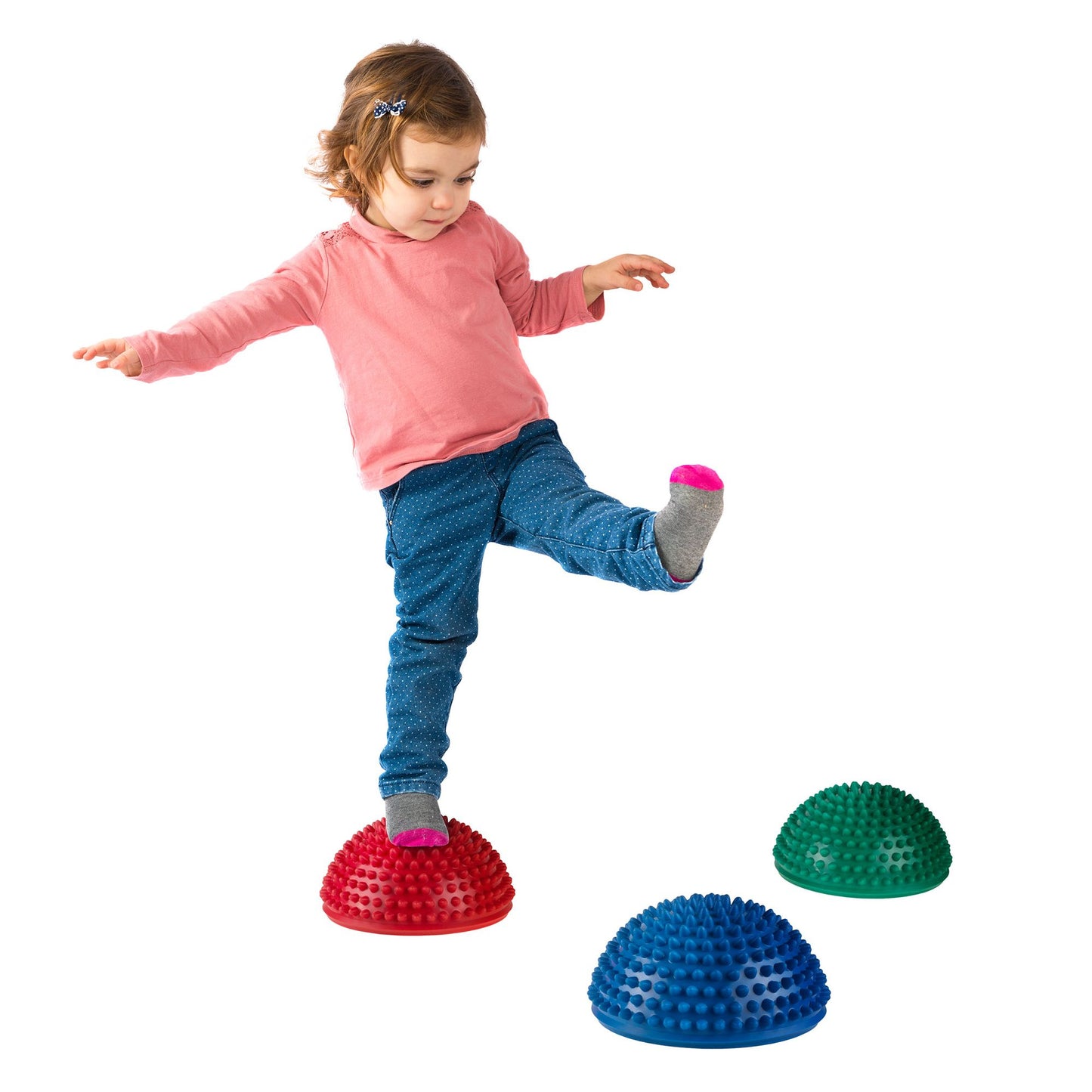 Balance Pods- Hedgehog Style Balancing and Stability Half Dome Stepping Stones for Exercise- Set of 6 for Kids and Adults by Hey! Play!