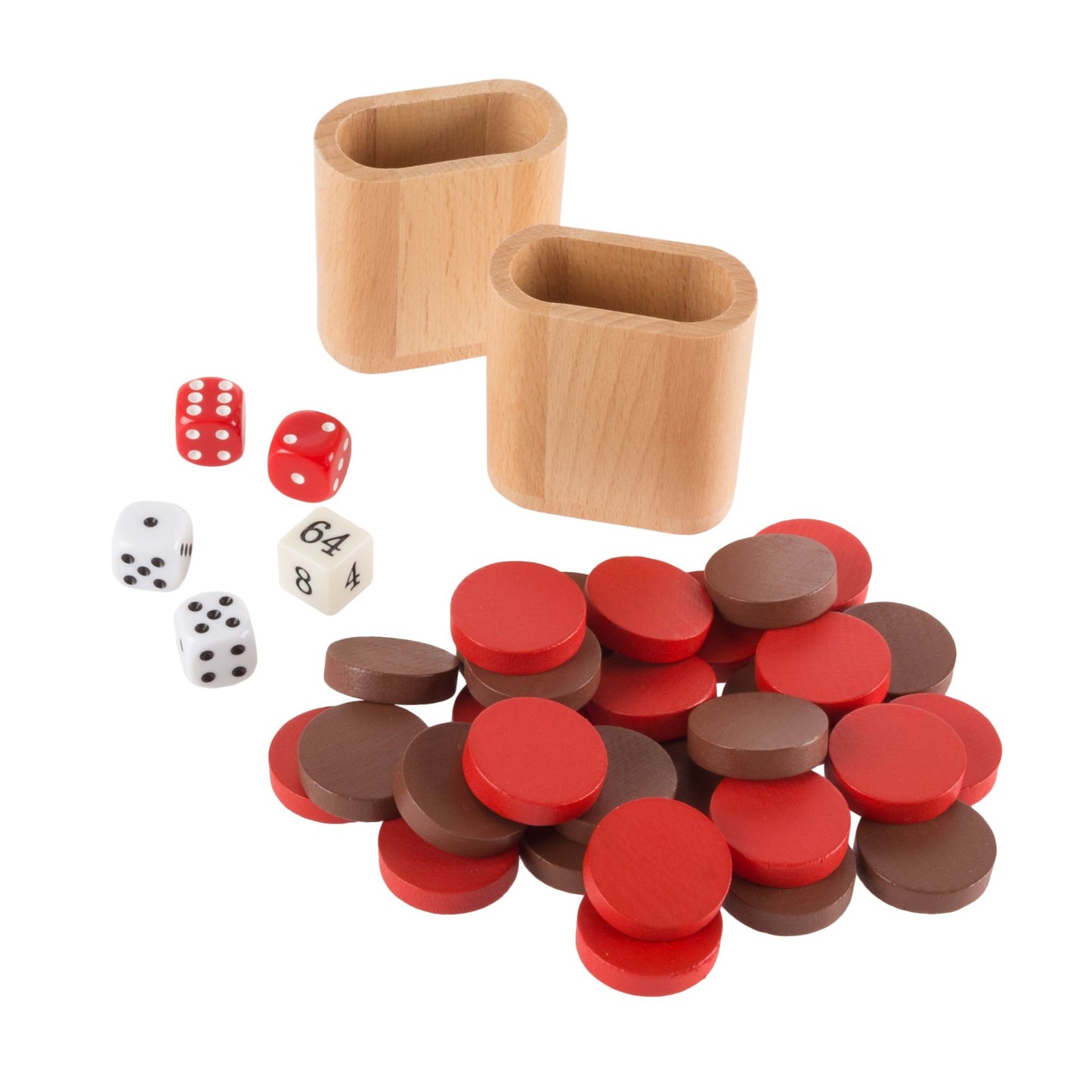 Wood Backgammon Board Game Complete Set With Folding Board for Storage, Portable Handle, and Full Game Accessories for Adults and Kids by Hey! Play!