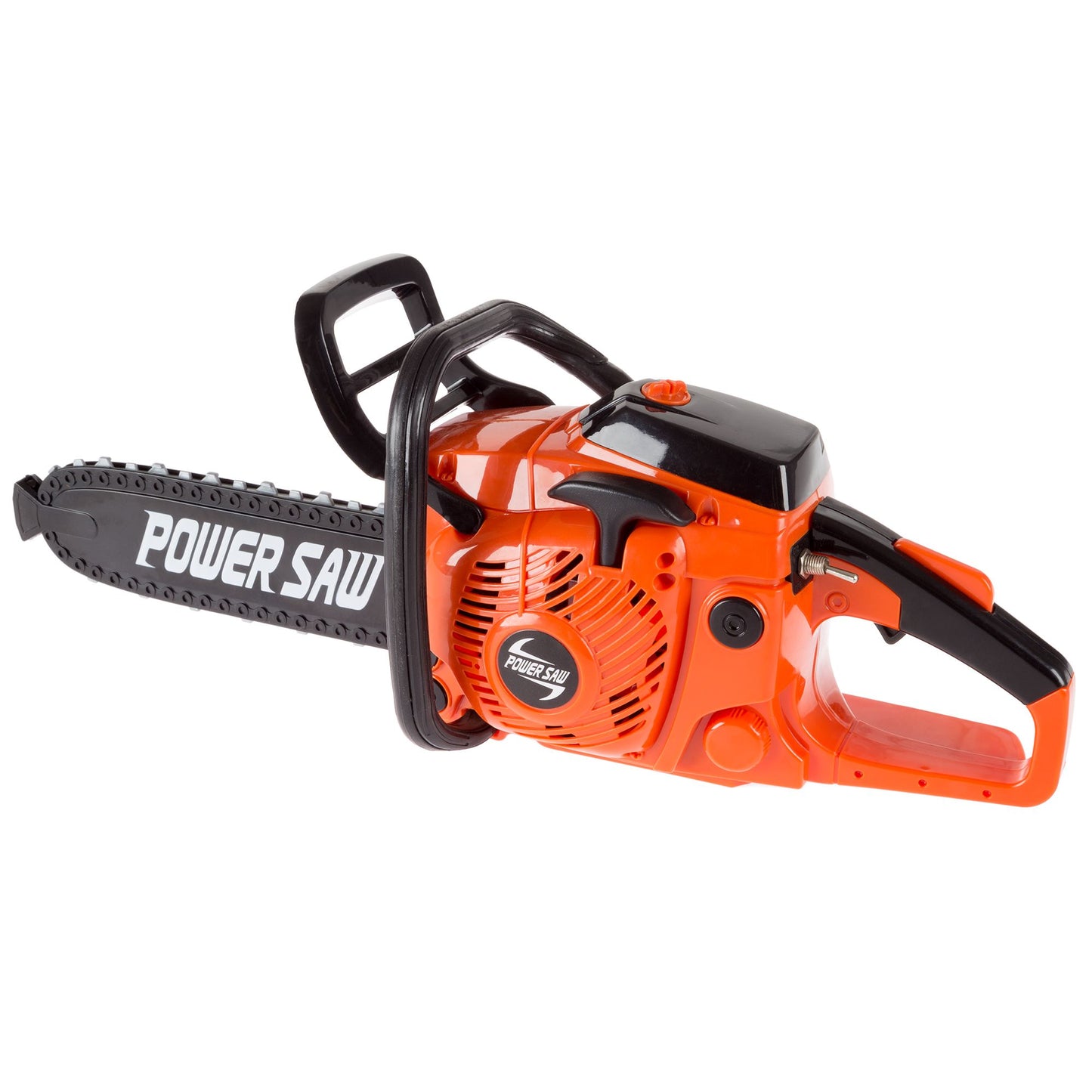 Toy Chainsaw for Boys and Girls Outdoor Power Tool for Pretend Play-Battery Powered with Pull Cord, Rotating Chain and Realistic Sounds by Hey! Play!