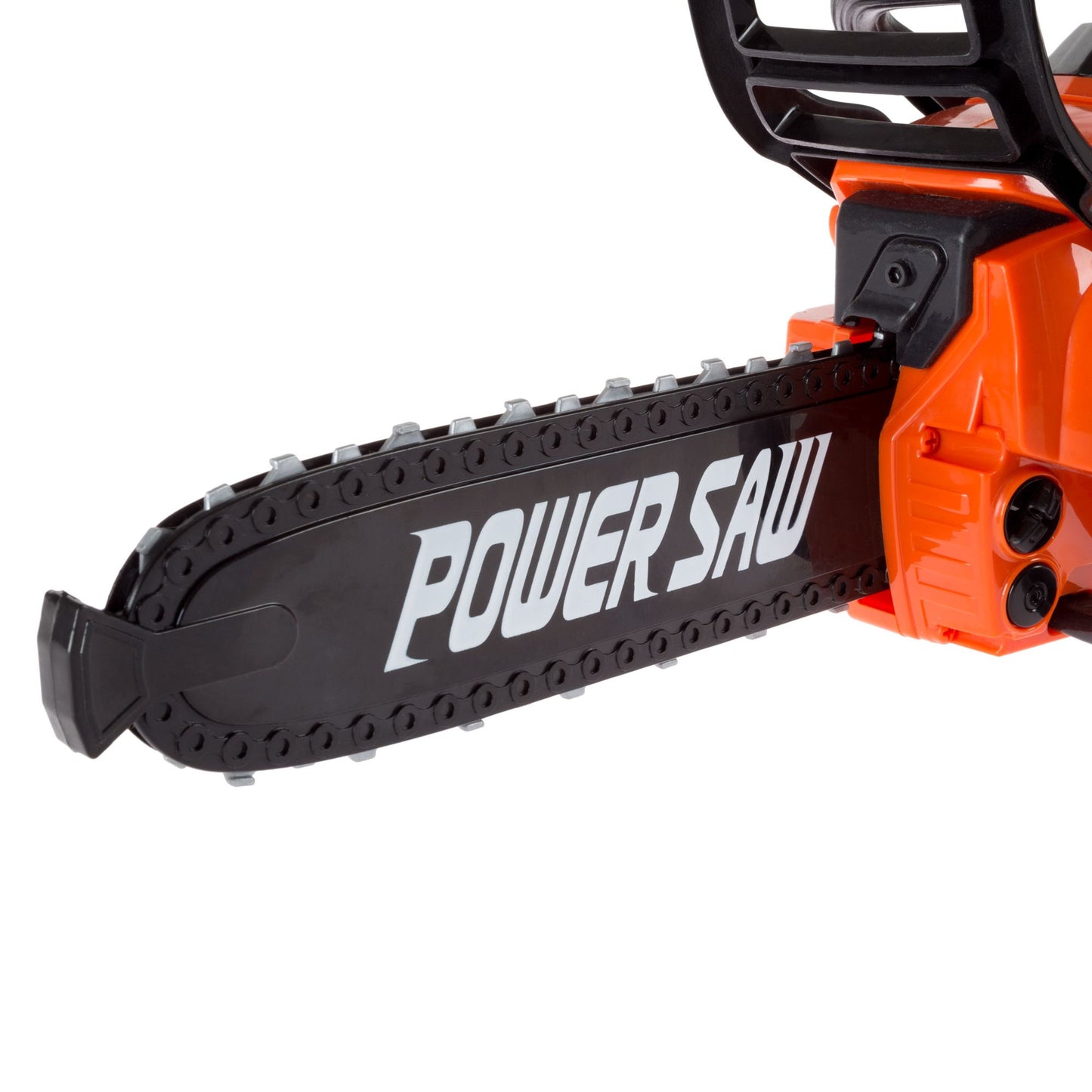Toy Chainsaw for Boys and Girls Outdoor Power Tool for Pretend Play-Battery Powered with Pull Cord, Rotating Chain and Realistic Sounds by Hey! Play!
