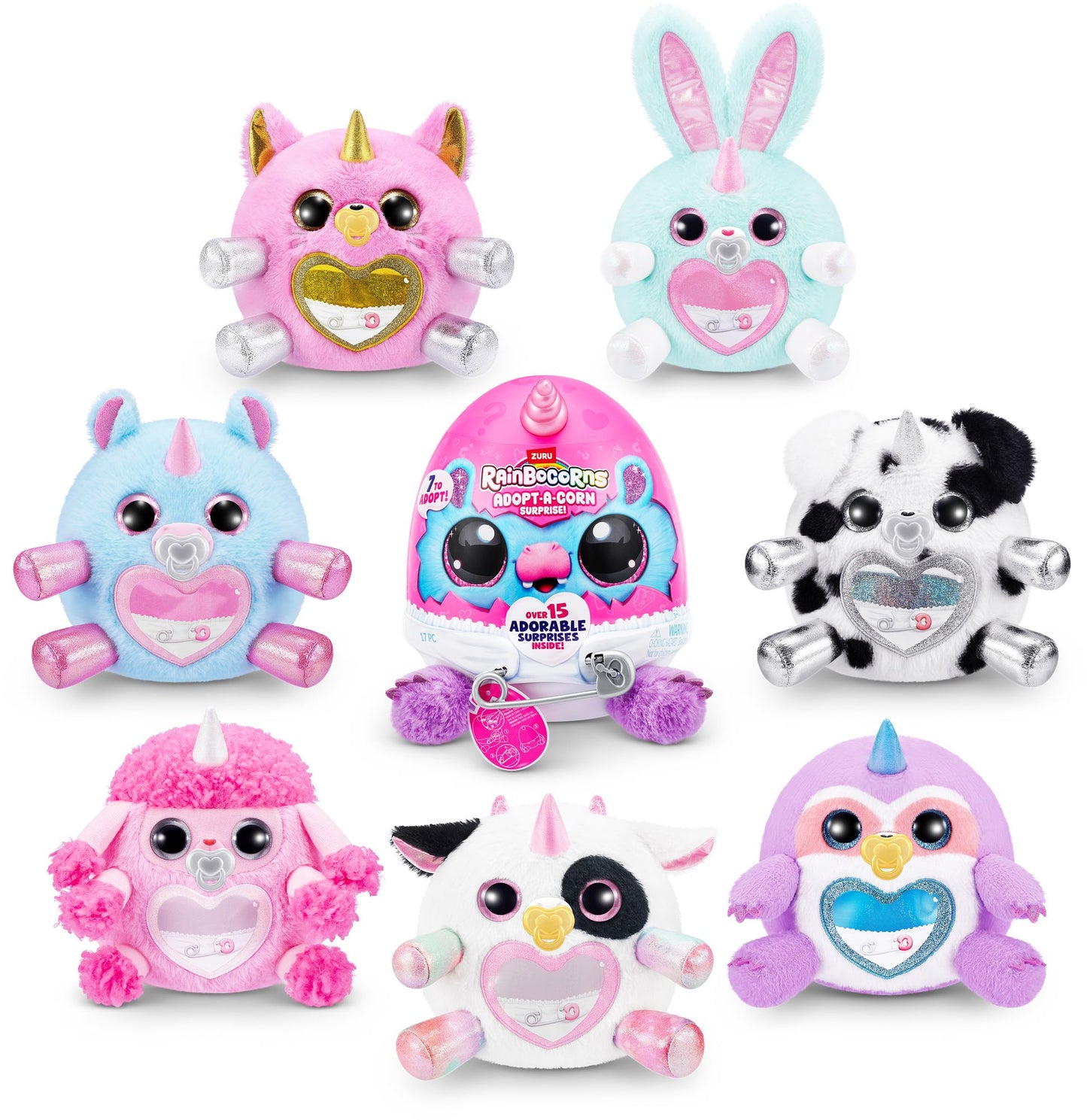 S001-RAINBOCORN - ADOPT-A-CORN SURPRISE - SERIES 1 - PLUSH SMALL - 12PCS/CTN