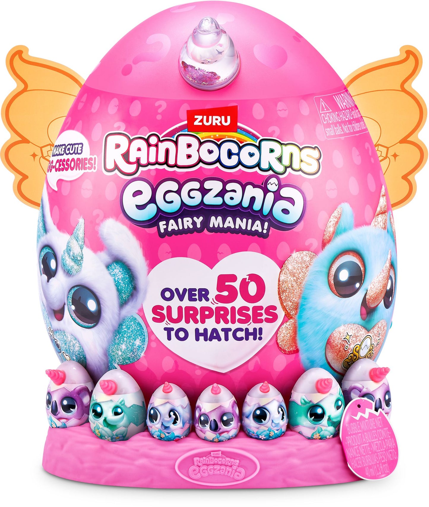 S001-RAINBOCORN - EGGZANIA FAIRY MANIA - SERIES 1 - PLUSH SOFT LARGE - 4 PCS/CTN