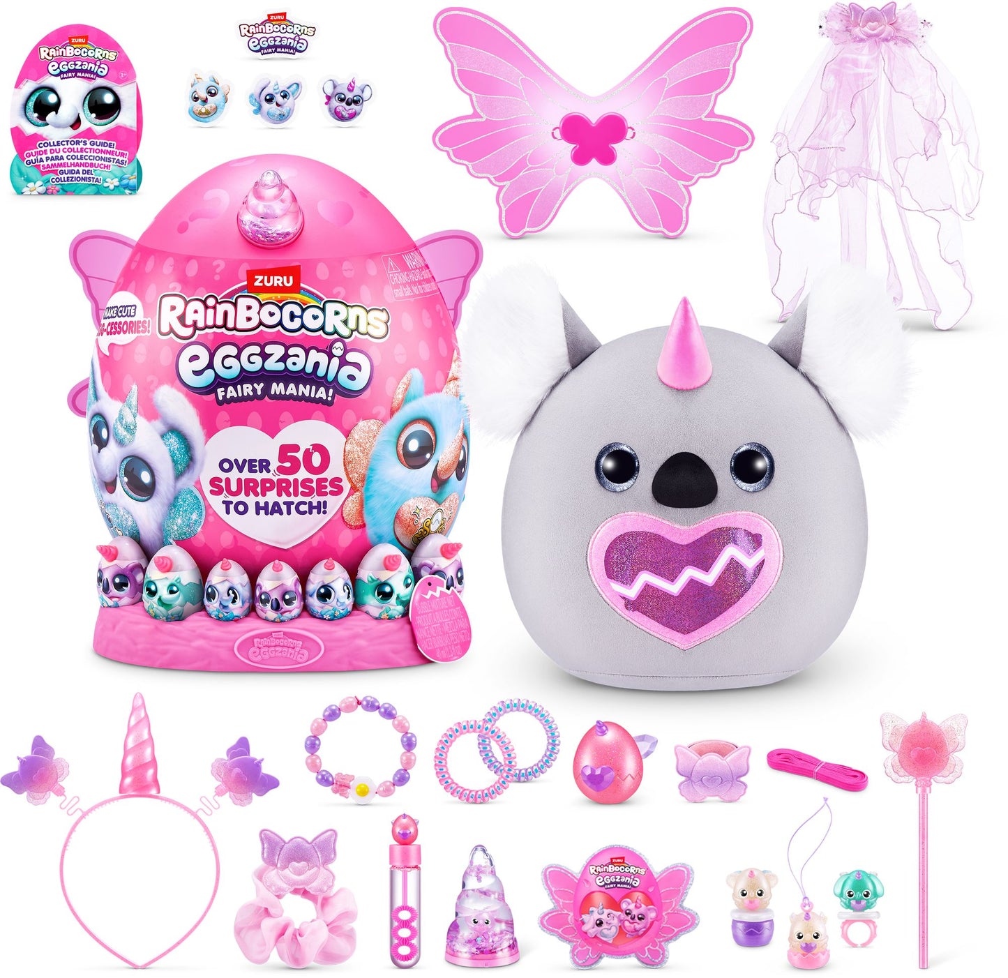 S001-RAINBOCORN - EGGZANIA FAIRY MANIA - SERIES 1 - PLUSH SOFT LARGE - 4 PCS/CTN