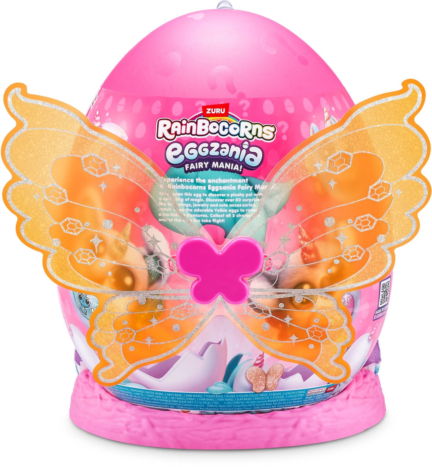 S001-RAINBOCORN - EGGZANIA FAIRY MANIA - SERIES 1 - PLUSH SOFT LARGE - 4 PCS/CTN