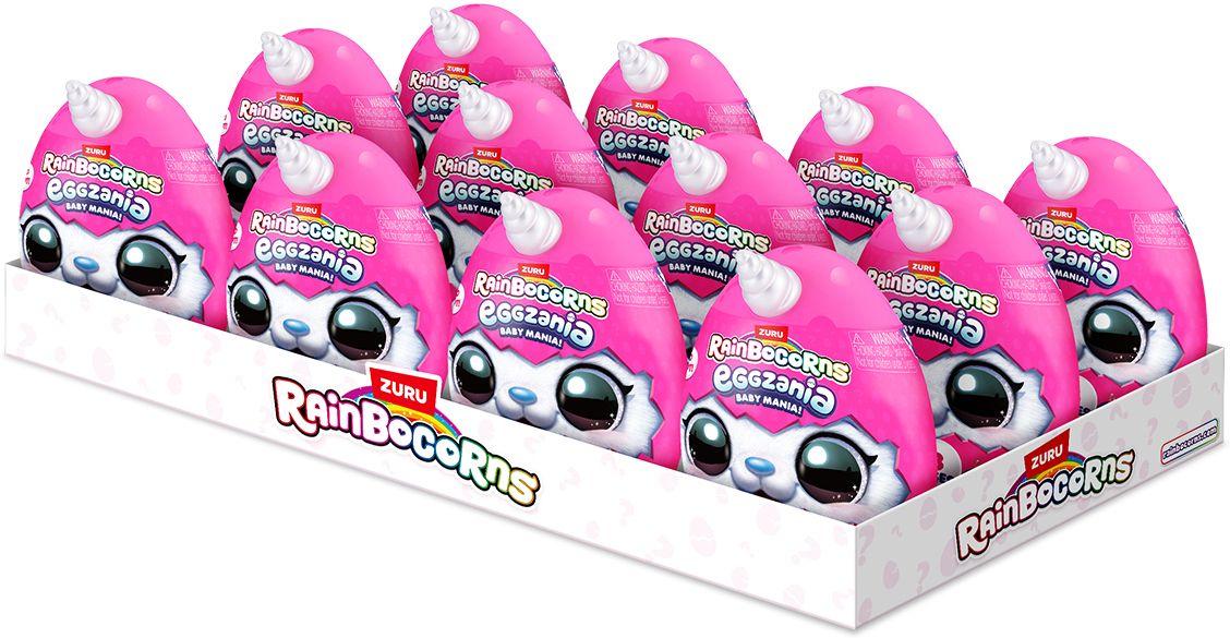 S001-RAINBOCORNS-EGGZANIA -SERIES 1-PLUSH SOFT MINI-SHRINK WRAP,4facing12pcs/PDQ,24PCS/2PDQ/CTN