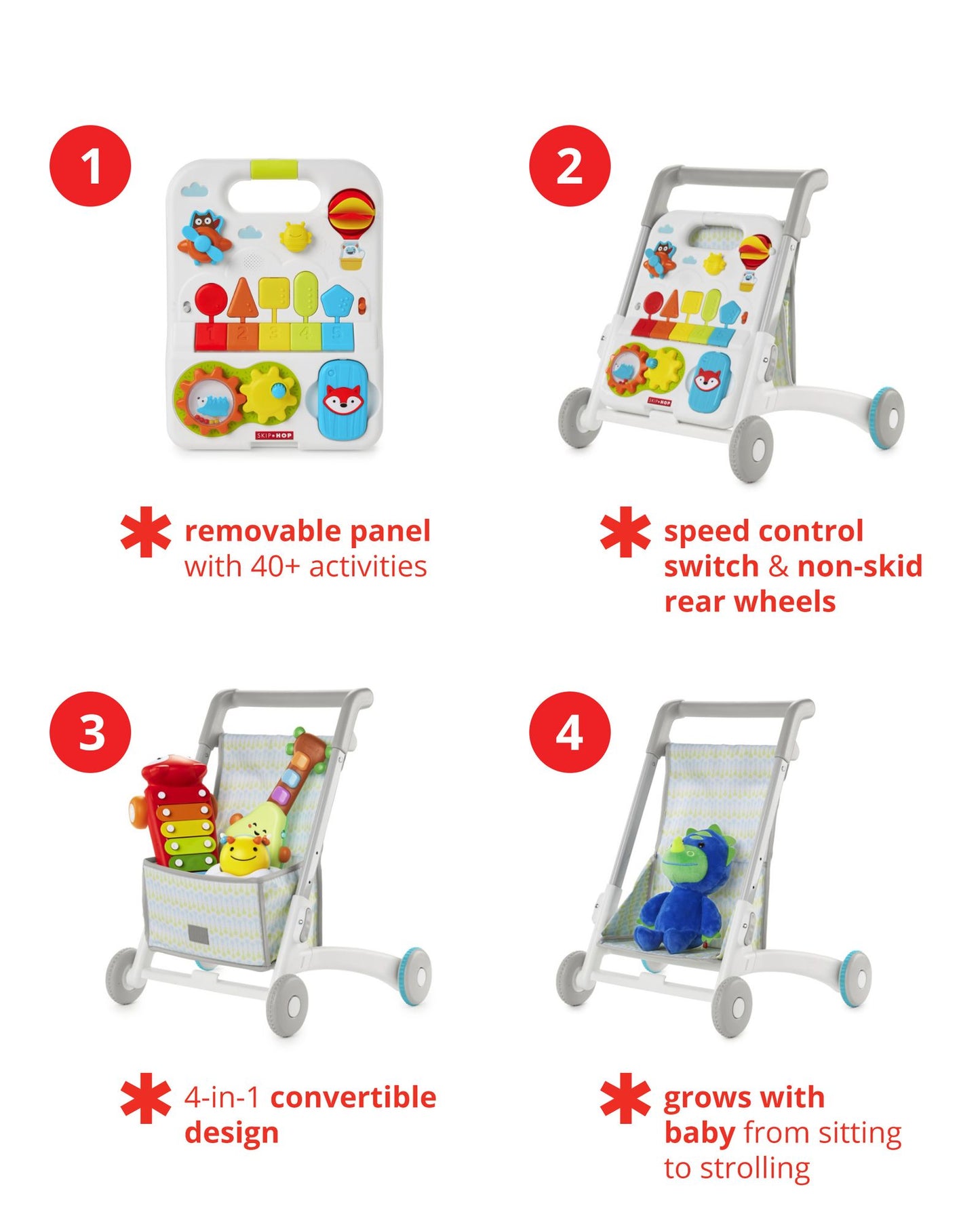 Explore & More 4-in-1 Grow Along Activity Walker Baby Toy