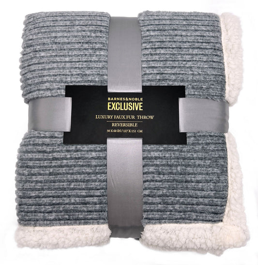B&N Exclusive Grey Heather Chenille Throw (50"x60")