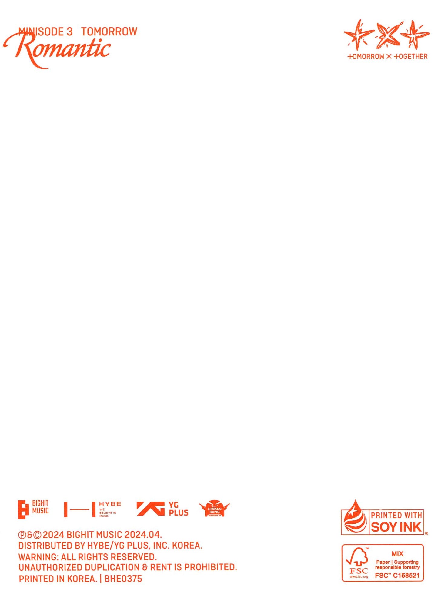 Minisode 3: Tomorrow (Romantic Ver.) (Tomorrow X Together)