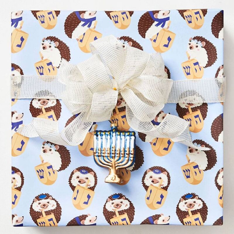 Hanukkah Hedgehogs Wrapping Paper