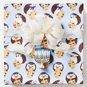 Hanukkah Hedgehogs Wrapping Paper