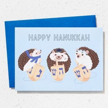 Hanukkah Hedgehogs Card