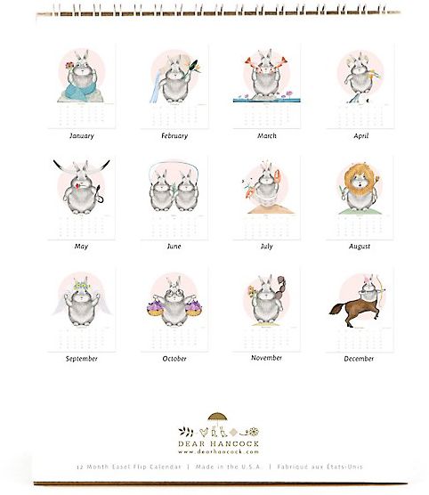 2023 Dear Hancock Bunny Desk Calendar