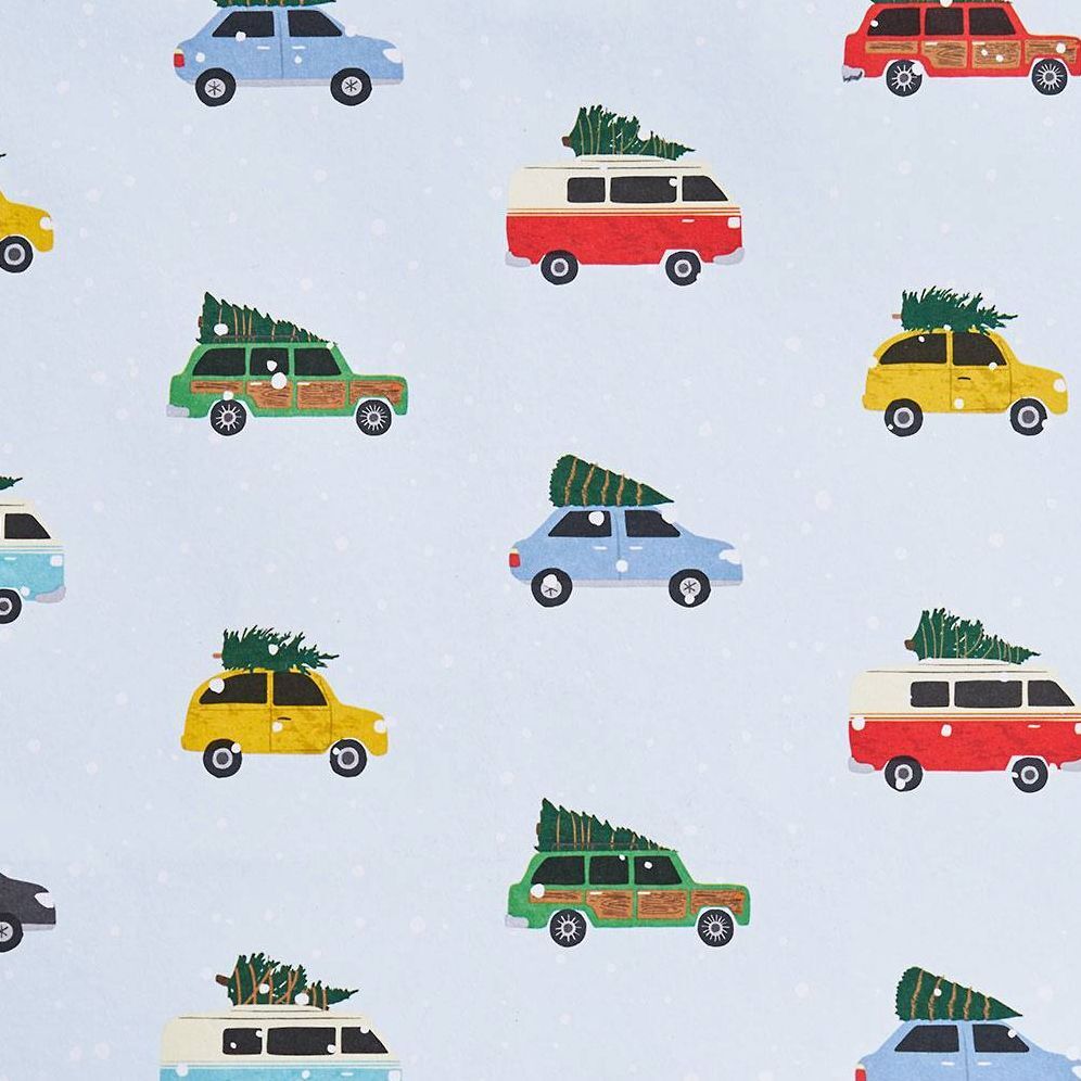 Medium Vintage Cars and Christmas Trees Gift Bag