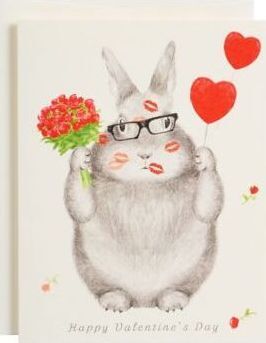 VDAY Bunny with hearts & kisses
