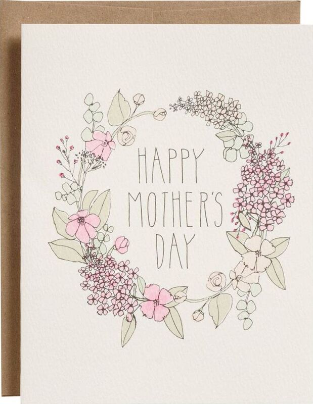 Watercolor Floral Wreath Mother's Day Card
