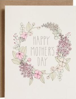 Watercolor Floral Wreath Mother's Day Card