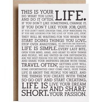 This is Your Life Manifesto Greeting Card