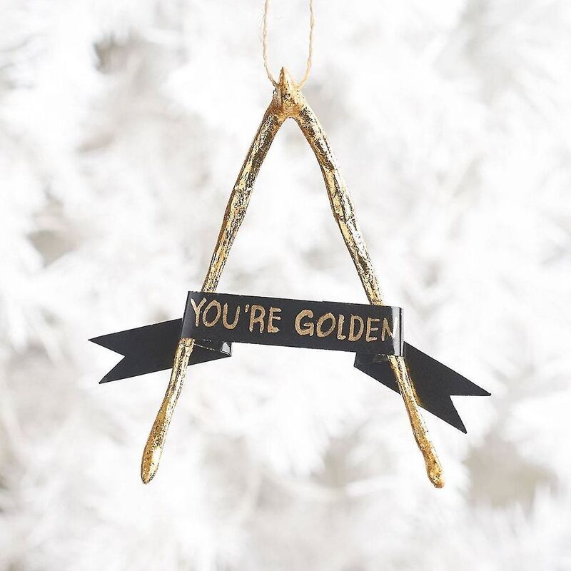 Golden Wishbone Ornament