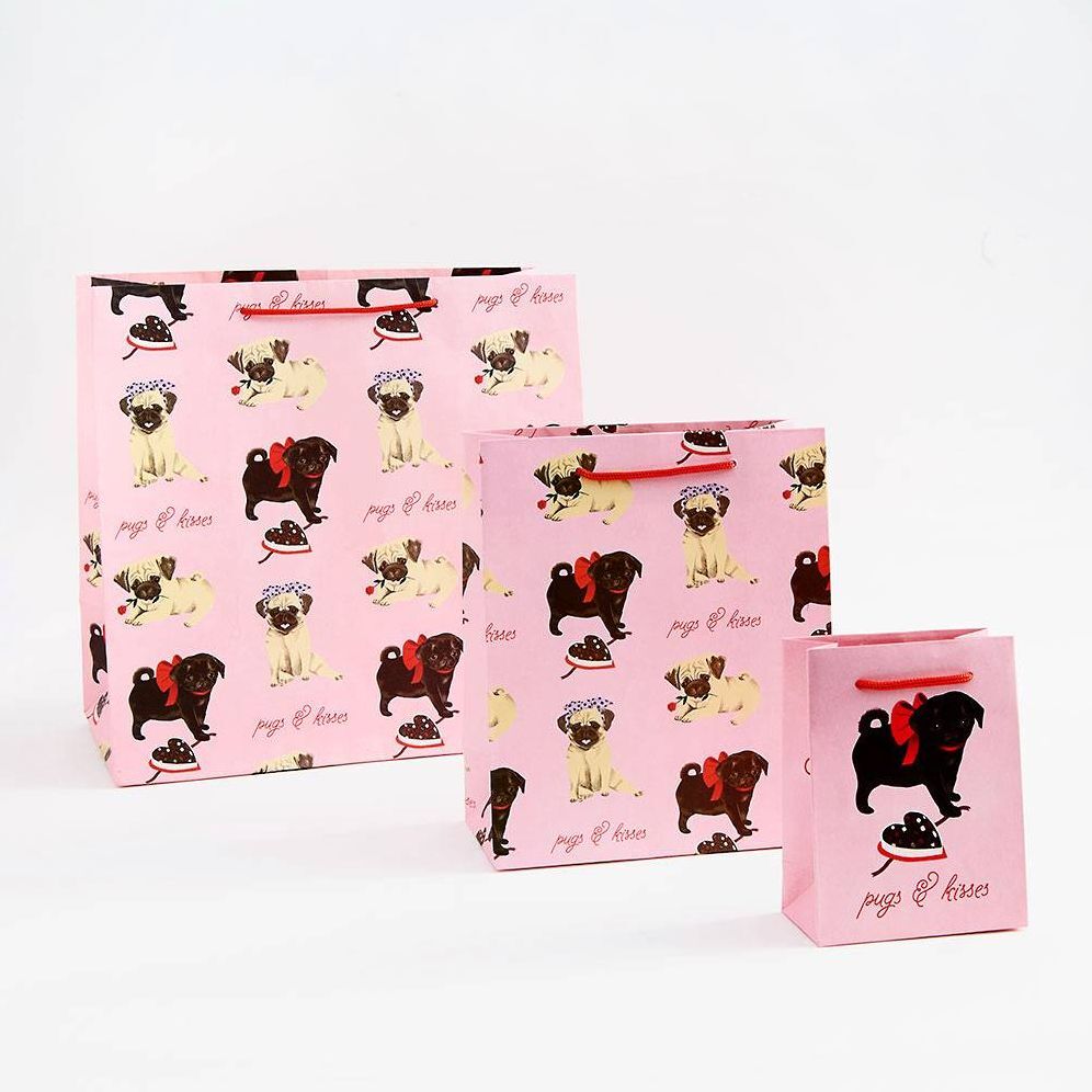 Pugs & Kisses Large Gift Bag