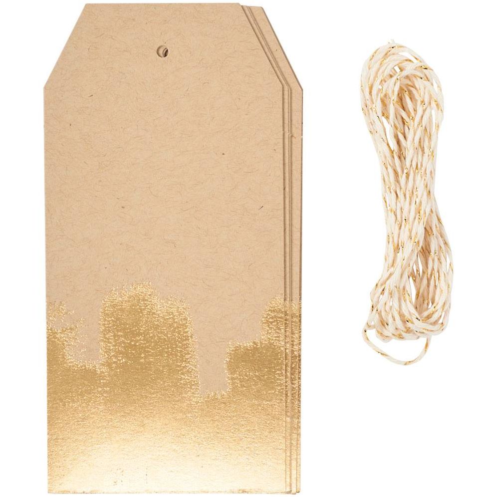 Gold Foil Paint Brush Hang Tags