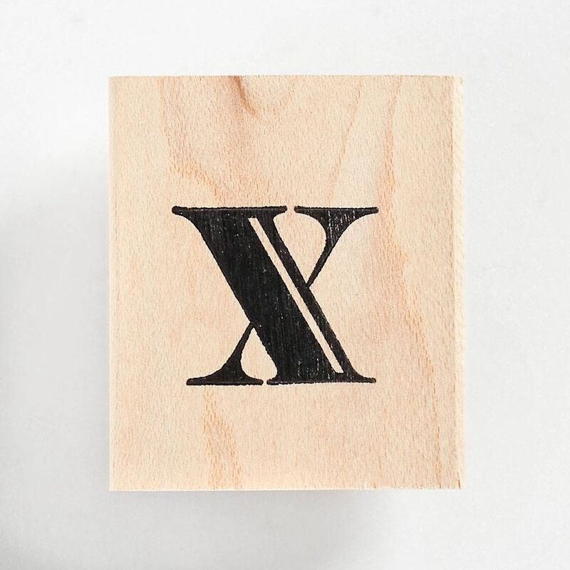 Monogram X Rubber Stamp
