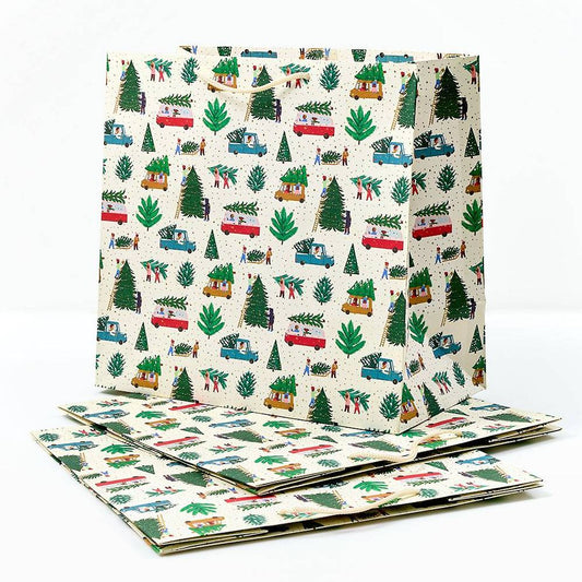 LRG Christmas Tree Lot Gift Bags S/3