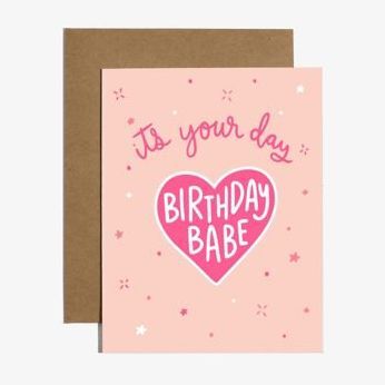 Birthday Babe Sticker Birthday CArd