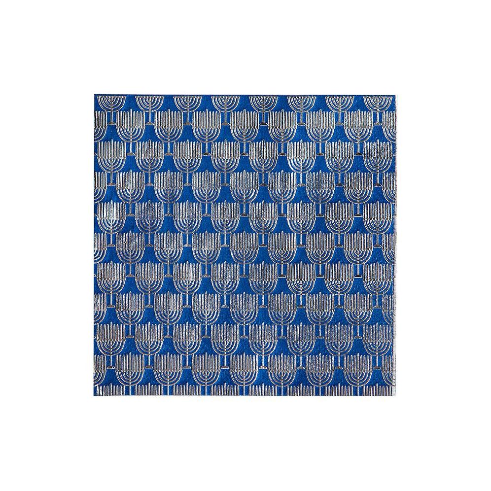 Silver Menorah Cocktail Napkins
