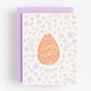 Lavender Letterpress Easter Card