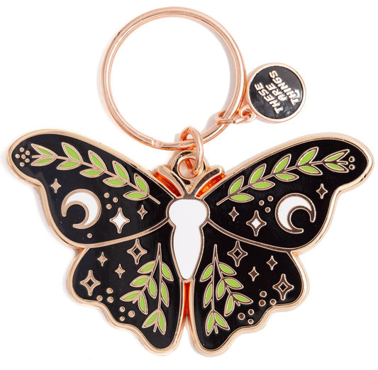 Lunar Moth Enamel Keychain
