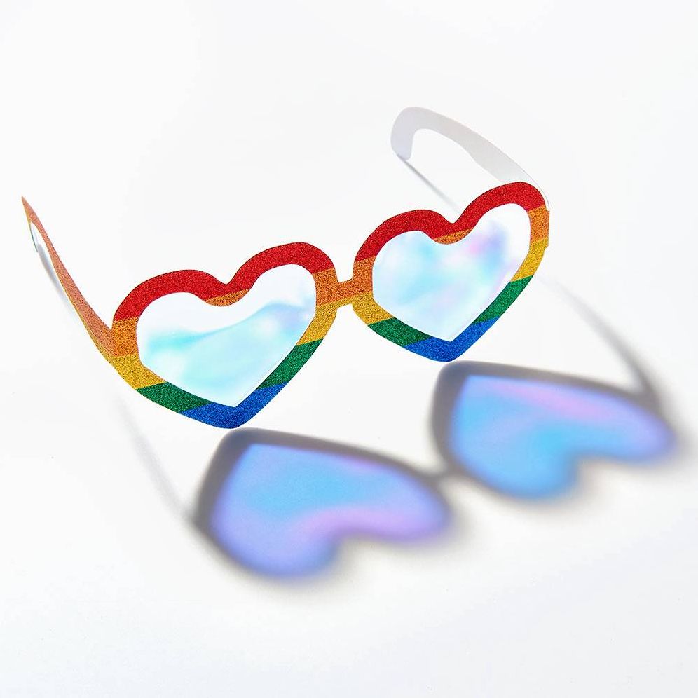 Rainbow Glitter Glasses S/6