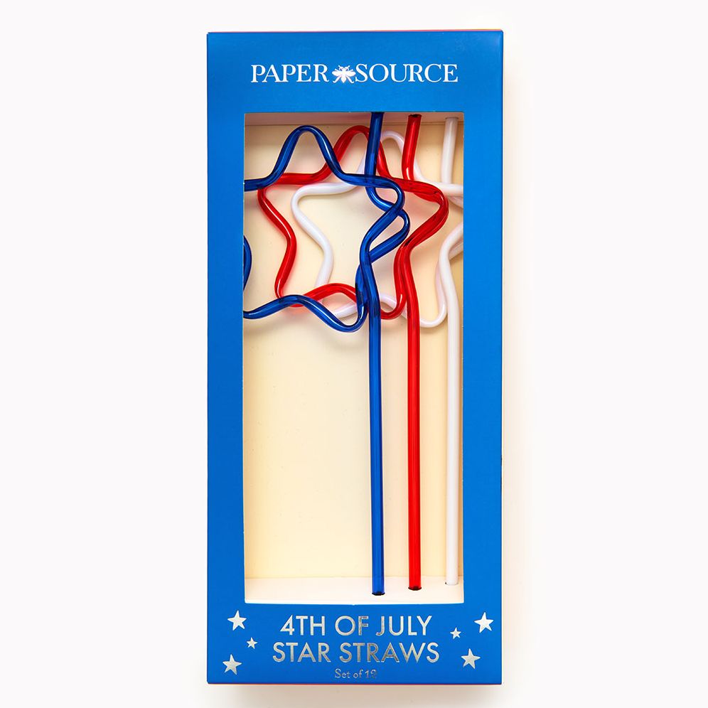 4th of July Star Straws S/12