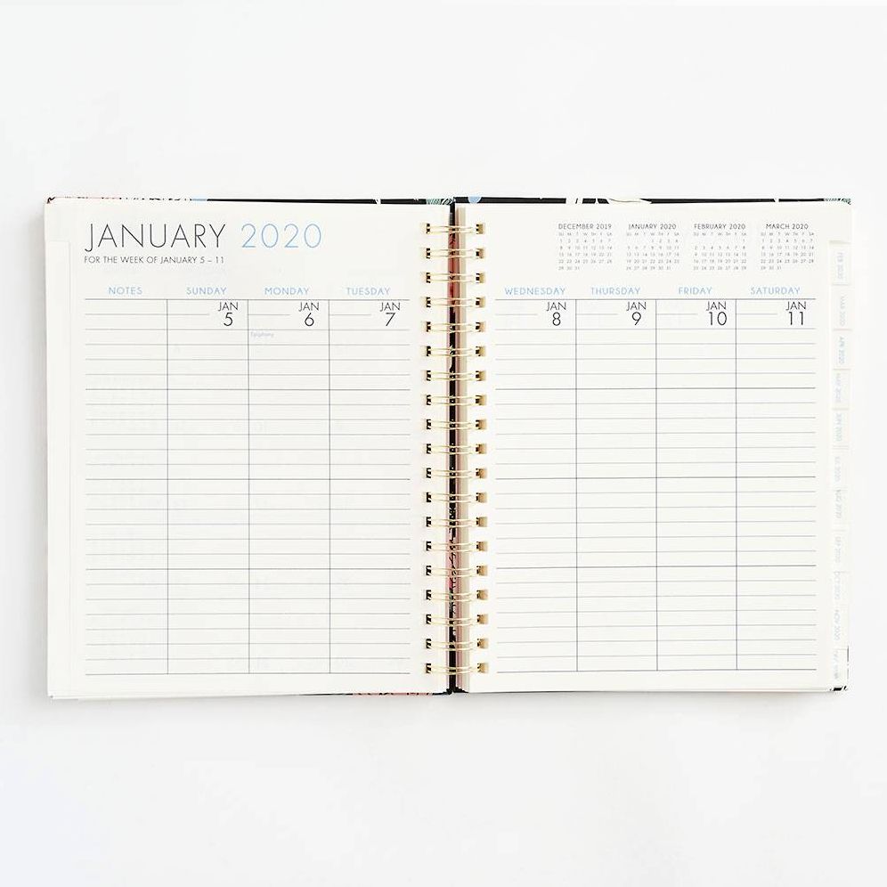 2019-2020 Rose Floral on Black Large Planner
