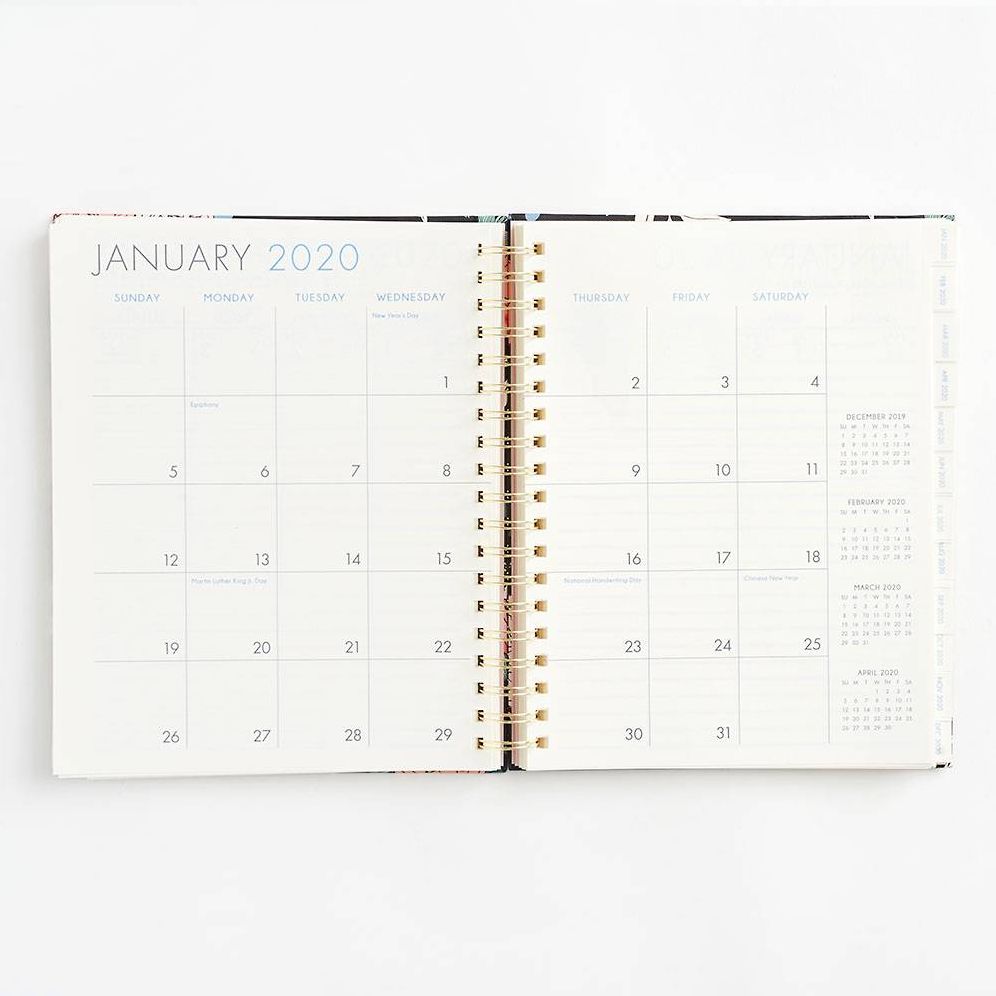 2019-2020 Rose Floral on Black Large Planner