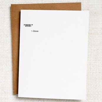 Brb, Jesus Easter Card