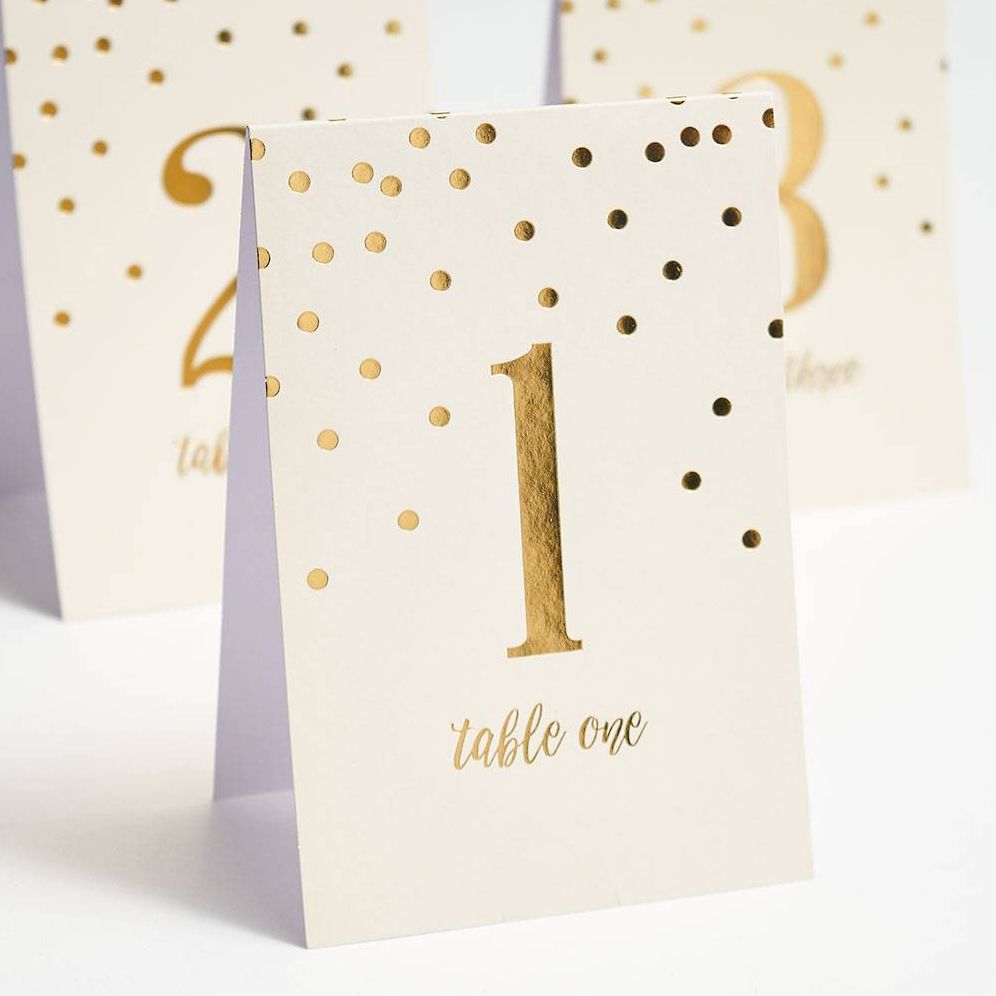Gold Dot Table Numbers