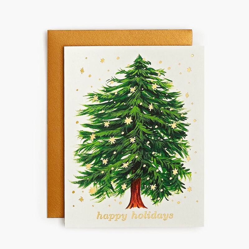 Starry Tree Happy Holidays Greeting Card