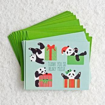 Panda Claus Thank You Note Set