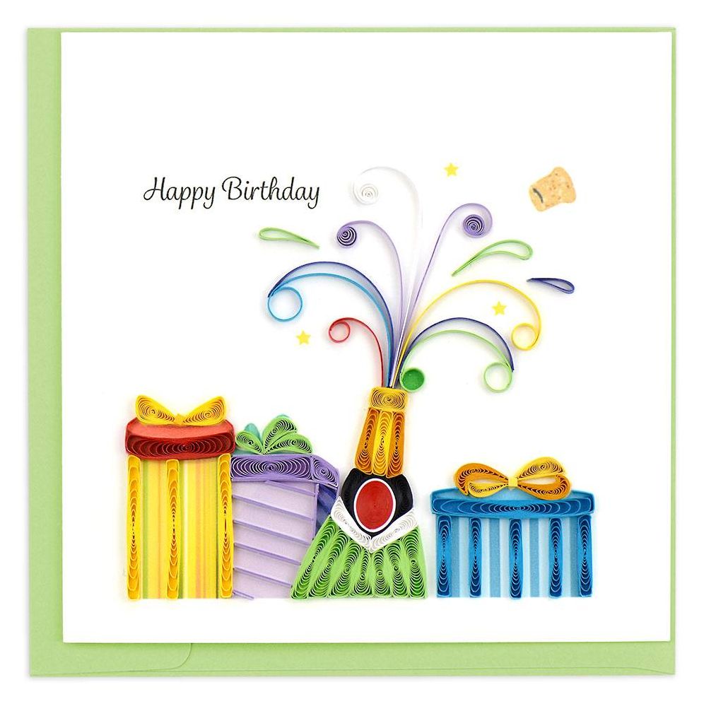 BDAY Quilling Birthday Champagne