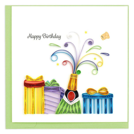 BDAY Quilling Birthday Champagne
