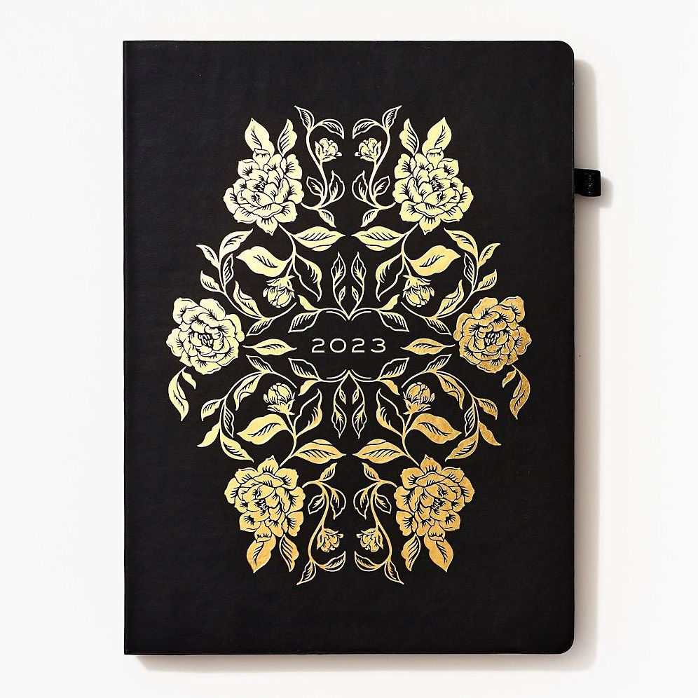 2023 Chicago Ave Luxe - Floral Black LRG WKLY Planner